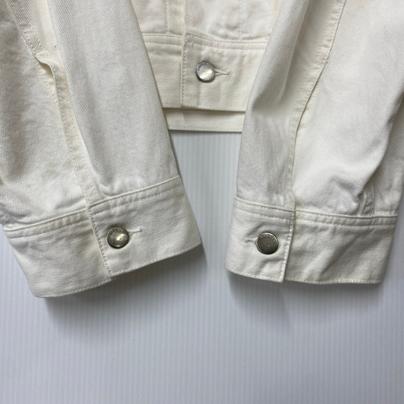 【中古品】【メンズ】 AMBUSH アンブッシュ 12111796 21SS LOGO CROP DENIM JACKET ロゴ クロップ デニム ジャケット アウター 142-260515-ya-10-izu サイズ：2 カラー：WHITE 万代Net店