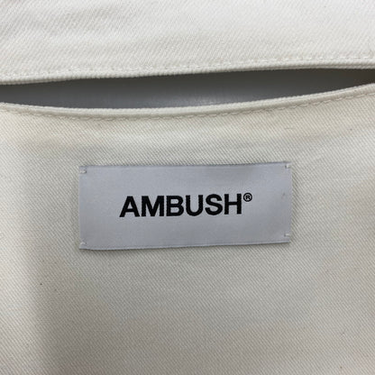 【中古品】【メンズ】 AMBUSH アンブッシュ 12111796 21SS LOGO CROP DENIM JACKET ロゴ クロップ デニム ジャケット アウター 142-260515-ya-10-izu サイズ：2 カラー：WHITE 万代Net店