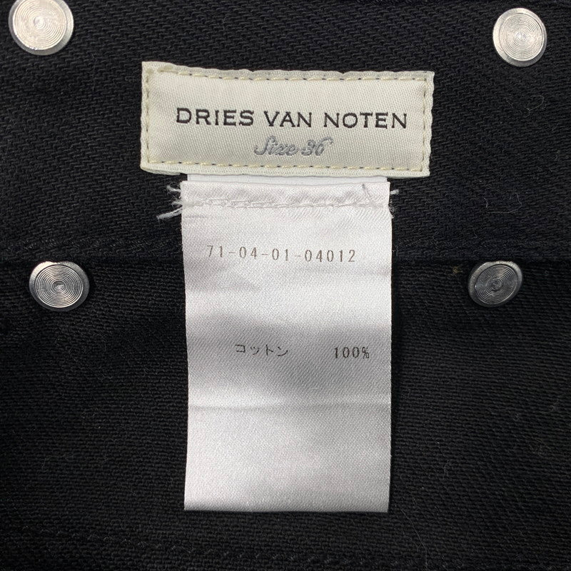 【中古品】【メンズ】 DRIES VAN NOTEN ドリスヴァンノッテン WIDE TUCK DENIM PANTS 71-04-01-04012 ワイド タック デニムパンツ ボトムス 152-260519-as-12-izu サイズ：36 カラー：ブラック 万代Net店