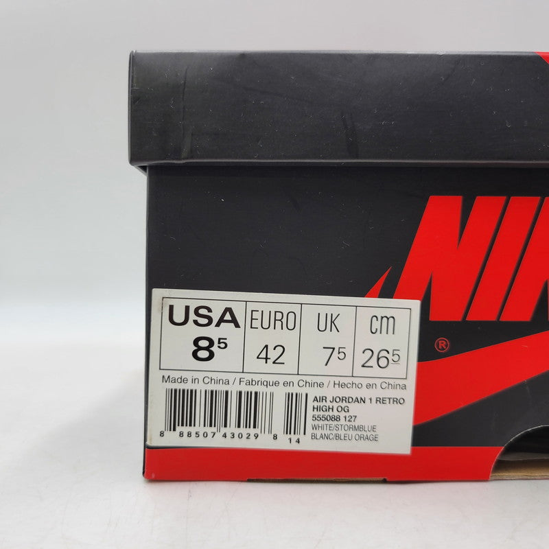 【中古品】【メンズ】 NIKE ナイキ 555088-127 AIR JORDAN 1 RETRO HIGH エア ジョーダン ワン レトロ ハイ スニーカー シューズ 靴 160-260515-cs-15-izu サイズ：26.5cm カラー：WHITE/STORM BLUE 万代Net店