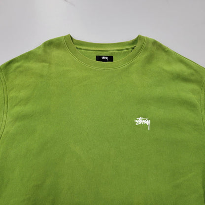 【現状渡し品】【メンズ】 STUSSY ステューシー LOGO 刺繍 SWEAT SHIRT ロゴ刺繍 スウェット シャツ トップス 142-260605-kh-11-izu サイズ：XL カラー：グリーン 万代Net店