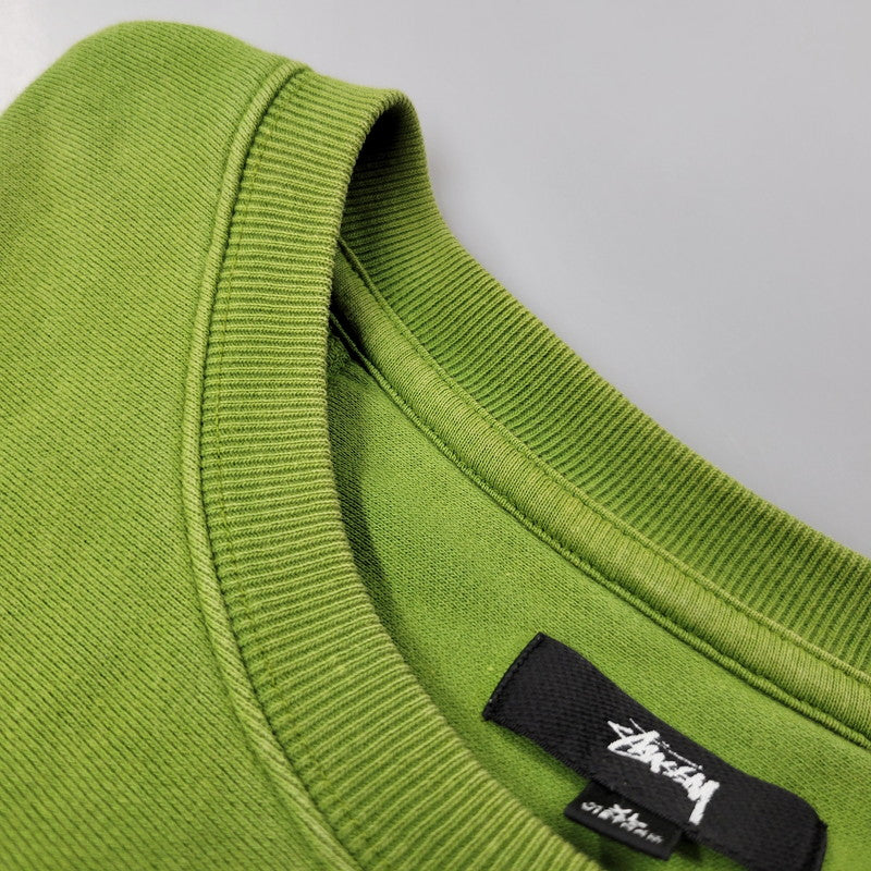 【現状渡し品】【メンズ】 STUSSY ステューシー LOGO 刺繍 SWEAT SHIRT ロゴ刺繍 スウェット シャツ トップス 142-260605-kh-11-izu サイズ：XL カラー：グリーン 万代Net店