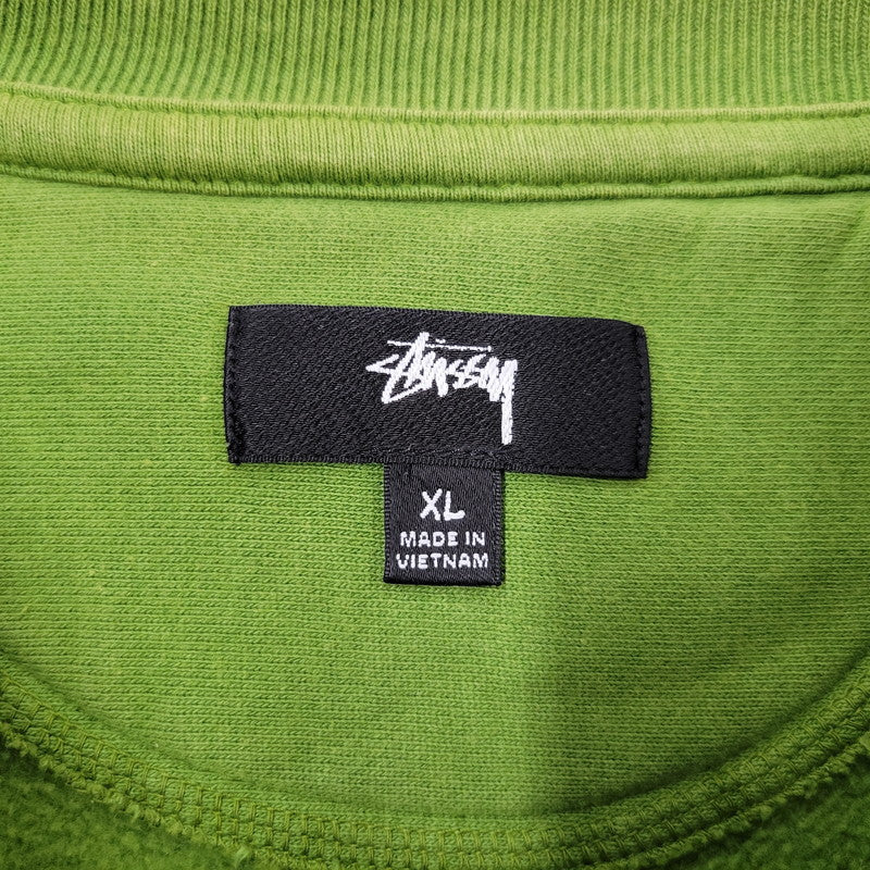 【現状渡し品】【メンズ】 STUSSY ステューシー LOGO 刺繍 SWEAT SHIRT ロゴ刺繍 スウェット シャツ トップス 142-260605-kh-11-izu サイズ：XL カラー：グリーン 万代Net店