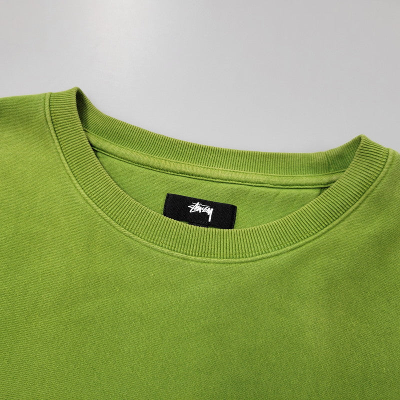 【現状渡し品】【メンズ】 STUSSY ステューシー LOGO 刺繍 SWEAT SHIRT ロゴ刺繍 スウェット シャツ トップス 142-260605-kh-11-izu サイズ：XL カラー：グリーン 万代Net店
