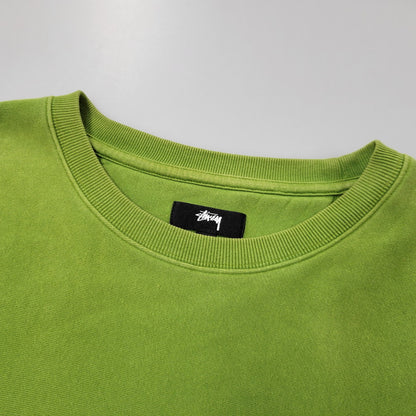 【現状渡し品】【メンズ】 STUSSY ステューシー LOGO 刺繍 SWEAT SHIRT ロゴ刺繍 スウェット シャツ トップス 142-260605-kh-11-izu サイズ：XL カラー：グリーン 万代Net店