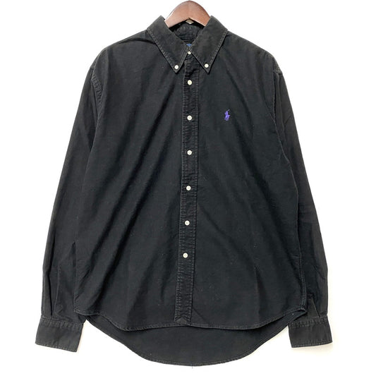 【中古品】【メンズ】 RALPH LAUREN ラルフローレン CUSTOM FIT PURPLE PONY L/S SHIRT パープルポニー ロングスリーブ シャツ 長袖 146-260524-as-34-izu サイズ：M カラー：ブラック 万代Net店