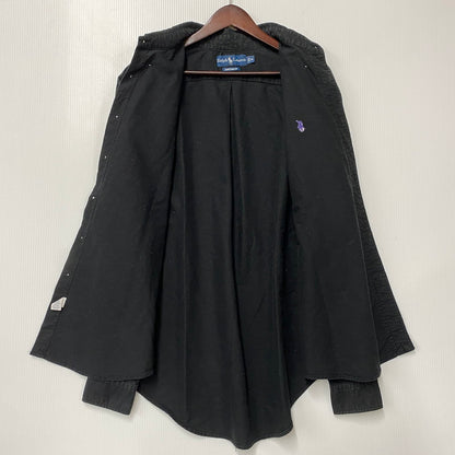 【中古品】【メンズ】 RALPH LAUREN ラルフローレン CUSTOM FIT PURPLE PONY L/S SHIRT パープルポニー ロングスリーブ シャツ 長袖 146-260524-as-34-izu サイズ：M カラー：ブラック 万代Net店