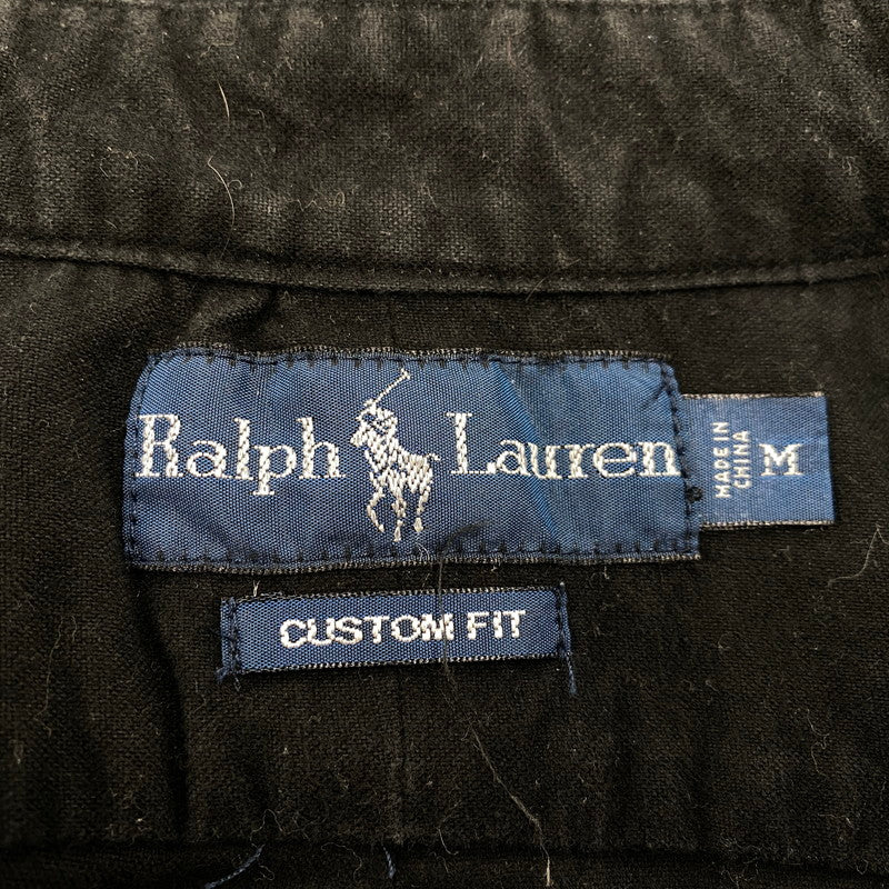 【中古品】【メンズ】 RALPH LAUREN ラルフローレン CUSTOM FIT PURPLE PONY L/S SHIRT パープルポニー ロングスリーブ シャツ 長袖 146-260524-as-34-izu サイズ：M カラー：ブラック 万代Net店