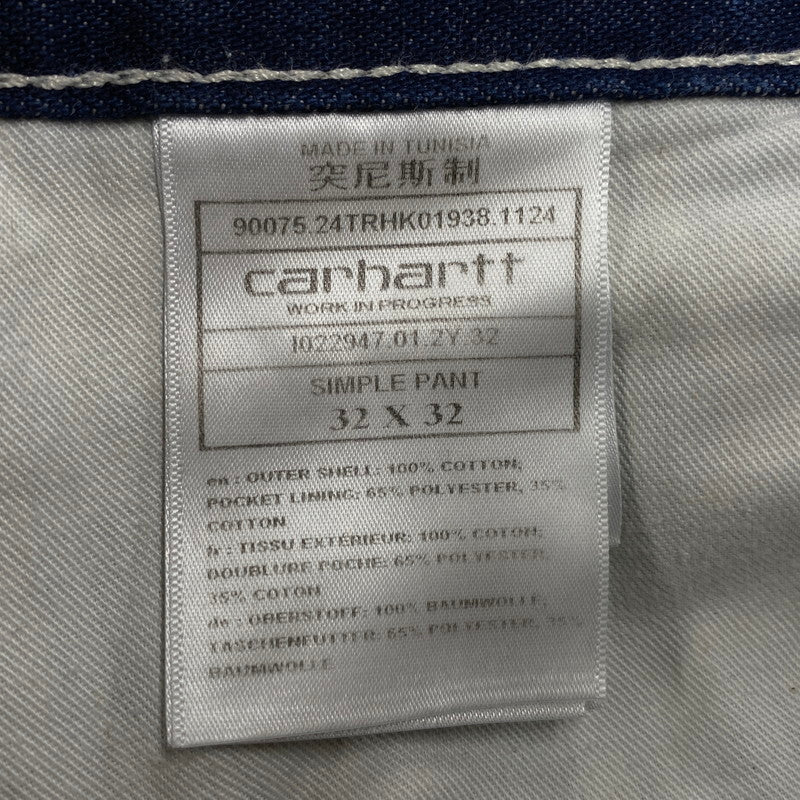 【中古品】【メンズ】 CARHARTT WIP カーハートダブリューアイピー SIMPLE PANT I022947 シンプルパンツ ボトムス 153-260524-as-32-izu サイズ：32×32 カラー：インディゴ 万代Net店