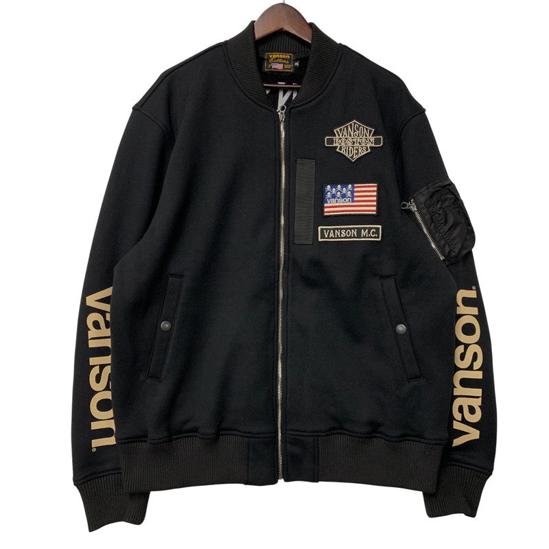 【中古美品】【メンズ】 VANSON バンソン NVSZ-2019 ボンディング MA-1 スリースター ジャケット アウター 145-260516-as-15-izu サイズ：XXL カラー：ブラック 万代Net店