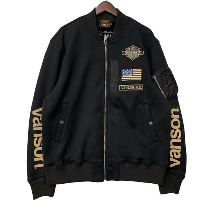 【中古美品】【メンズ】 VANSON バンソン NVSZ-2019 ボンディング MA-1 スリースター ジャケット アウター 145-260516-as-15-izu サイズ：XXL カラー：ブラック 万代Net店