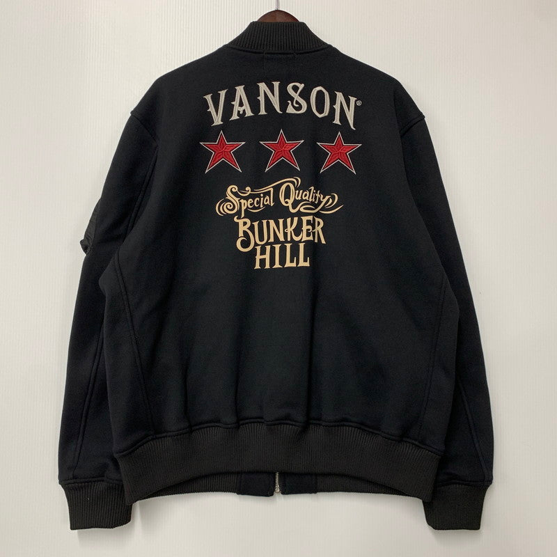 【中古美品】【メンズ】 VANSON バンソン NVSZ-2019 ボンディング MA-1 スリースター ジャケット アウター 145-260516-as-15-izu サイズ：XXL カラー：ブラック 万代Net店