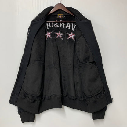【中古美品】【メンズ】 VANSON バンソン NVSZ-2019 ボンディング MA-1 スリースター ジャケット アウター 145-260516-as-15-izu サイズ：XXL カラー：ブラック 万代Net店