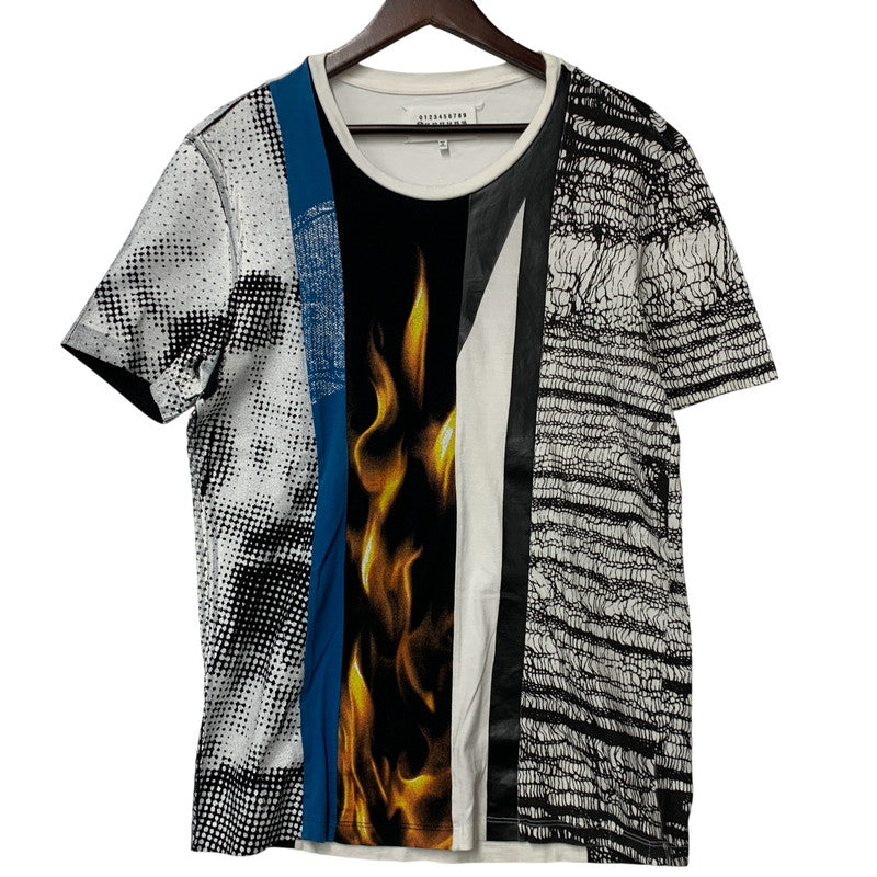 【中古品】【メンズ】 MAISON MARGIELA メゾン マルジェラ FIRE DOCKING PRINT S/S TEE S50GC0377 S21058 ファイヤー ドッキング プリント 半袖 Tシャツ 141-260516-as-12-izu サイズ：46 カラー：ホワイト系 万代Net店