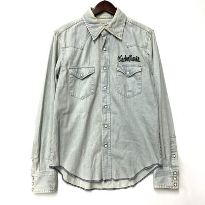 【中古品】【メンズ】 WACKO MARIA ワコマリア WASH DENIM WESTERN SHIRT MARIA 1 14AW-D-SHI-03 ウォッシュ デニム ウエスタンシャツ 長袖 142-260524-as-36-izu サイズ：M カラー：ライトインディゴ 万代Net店