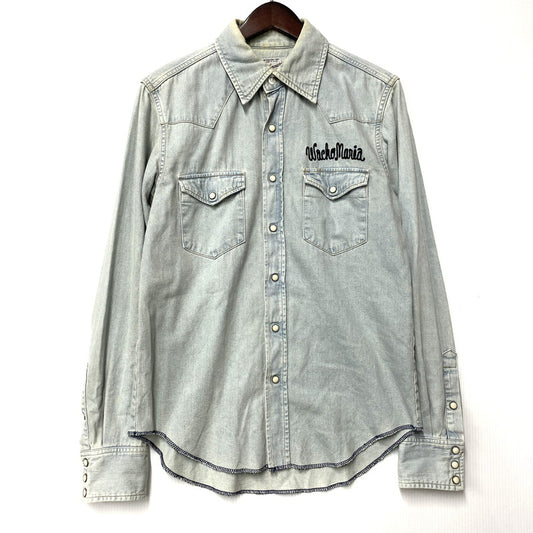 【中古品】【メンズ】 WACKO MARIA ワコマリア WASH DENIM WESTERN SHIRT MARIA 1 14AW-D-SHI-03 ウォッシュ デニム ウエスタンシャツ 長袖 142-260524-as-36-izu サイズ：M カラー：ライトインディゴ 万代Net店