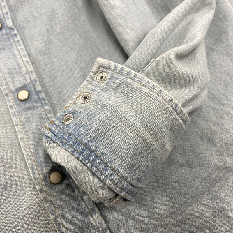 【中古品】【メンズ】 WACKO MARIA ワコマリア WASH DENIM WESTERN SHIRT MARIA 1 14AW-D-SHI-03 ウォッシュ デニム ウエスタンシャツ 長袖 142-260524-as-36-izu サイズ：M カラー：ライトインディゴ 万代Net店