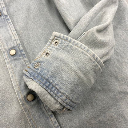 【中古品】【メンズ】 WACKO MARIA ワコマリア WASH DENIM WESTERN SHIRT MARIA 1 14AW-D-SHI-03 ウォッシュ デニム ウエスタンシャツ 長袖 142-260524-as-36-izu サイズ：M カラー：ライトインディゴ 万代Net店