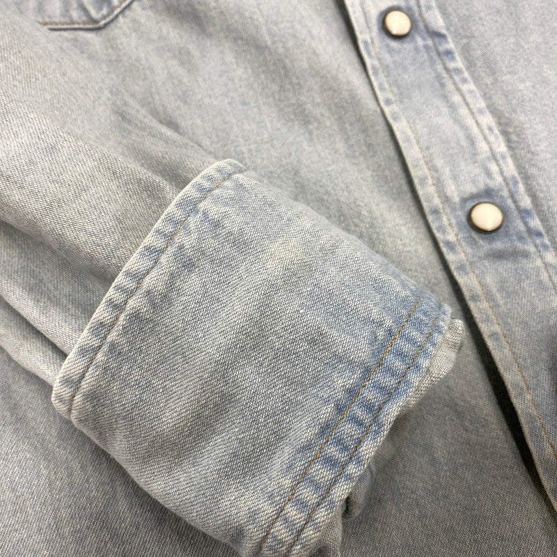 【中古品】【メンズ】 WACKO MARIA ワコマリア WASH DENIM WESTERN SHIRT MARIA 1 14AW-D-SHI-03 ウォッシュ デニム ウエスタンシャツ 長袖 142-260524-as-36-izu サイズ：M カラー：ライトインディゴ 万代Net店