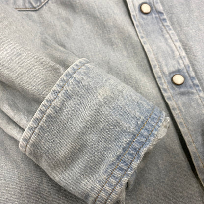 【中古品】【メンズ】 WACKO MARIA ワコマリア WASH DENIM WESTERN SHIRT MARIA 1 14AW-D-SHI-03 ウォッシュ デニム ウエスタンシャツ 長袖 142-260524-as-36-izu サイズ：M カラー：ライトインディゴ 万代Net店