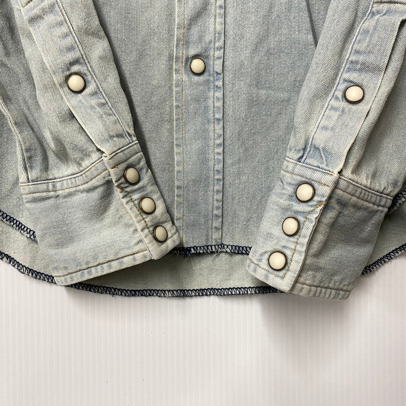 【中古品】【メンズ】 WACKO MARIA ワコマリア WASH DENIM WESTERN SHIRT MARIA 1 14AW-D-SHI-03 ウォッシュ デニム ウエスタンシャツ 長袖 142-260524-as-36-izu サイズ：M カラー：ライトインディゴ 万代Net店