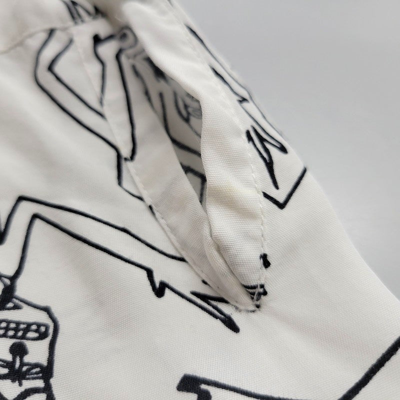 【中古品】【メンズ】 WACKO MARIA ワコマリア 総柄 LS HAWAIIAN SHIRT ロングスリーブ ハワイアン シャツ トップス 142-260516-kh-07-izu サイズ：S カラー：ホワイト×ブラック 万代Net店