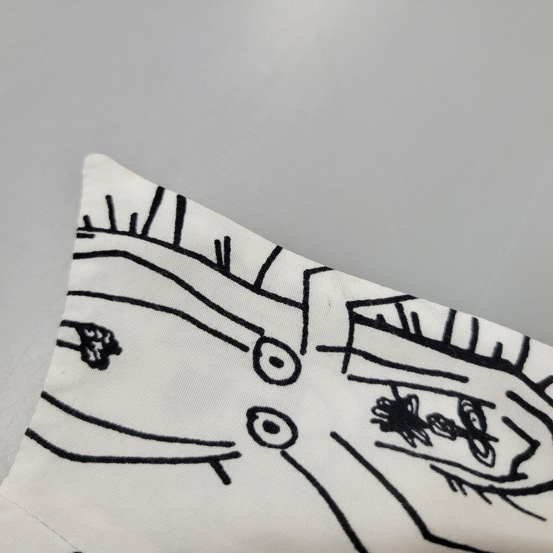 【中古品】【メンズ】 WACKO MARIA ワコマリア 総柄 LS HAWAIIAN SHIRT ロングスリーブ ハワイアン シャツ トップス 142-260516-kh-07-izu サイズ：S カラー：ホワイト×ブラック 万代Net店
