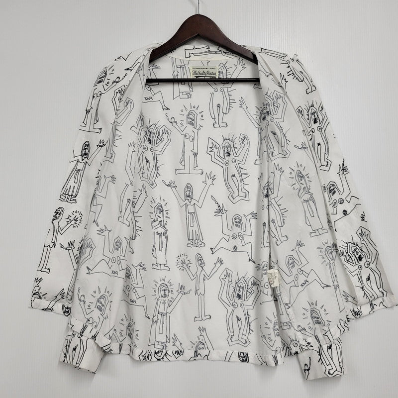【中古品】【メンズ】 WACKO MARIA ワコマリア 総柄 LS HAWAIIAN SHIRT ロングスリーブ ハワイアン シャツ トップス 142-260516-kh-07-izu サイズ：S カラー：ホワイト×ブラック 万代Net店