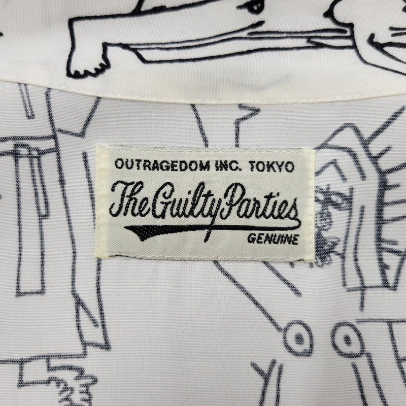 【中古品】【メンズ】 WACKO MARIA ワコマリア 総柄 LS HAWAIIAN SHIRT ロングスリーブ ハワイアン シャツ トップス 142-260516-kh-07-izu サイズ：S カラー：ホワイト×ブラック 万代Net店