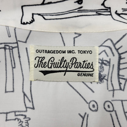 【中古品】【メンズ】 WACKO MARIA ワコマリア 総柄 LS HAWAIIAN SHIRT ロングスリーブ ハワイアン シャツ トップス 142-260516-kh-07-izu サイズ：S カラー：ホワイト×ブラック 万代Net店