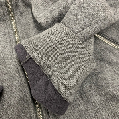 【中古品】【メンズ】 LOUIS VUITTON ルイ・ヴィトン LV LOGO LEATHER PATCH ZIPUP HOODED SWEAT SHIRT RM142Q H6Y51WJUH LVロゴ レザーパッチ ジップアップ フーディー パーカー 179-260516-as-11-izu サイズ：M カラー：グレー 万代Net店