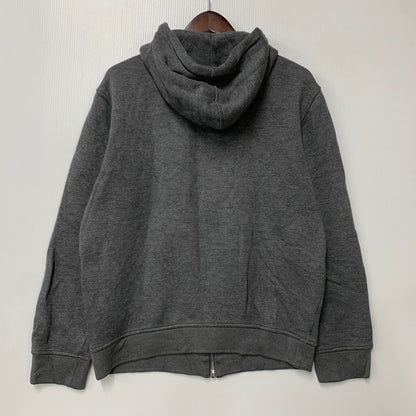 【中古品】【メンズ】 LOUIS VUITTON ルイ・ヴィトン LV LOGO LEATHER PATCH ZIPUP HOODED SWEAT SHIRT RM142Q H6Y51WJUH LVロゴ レザーパッチ ジップアップ フーディー パーカー 179-260516-as-11-izu サイズ：M カラー：グレー 万代Net店