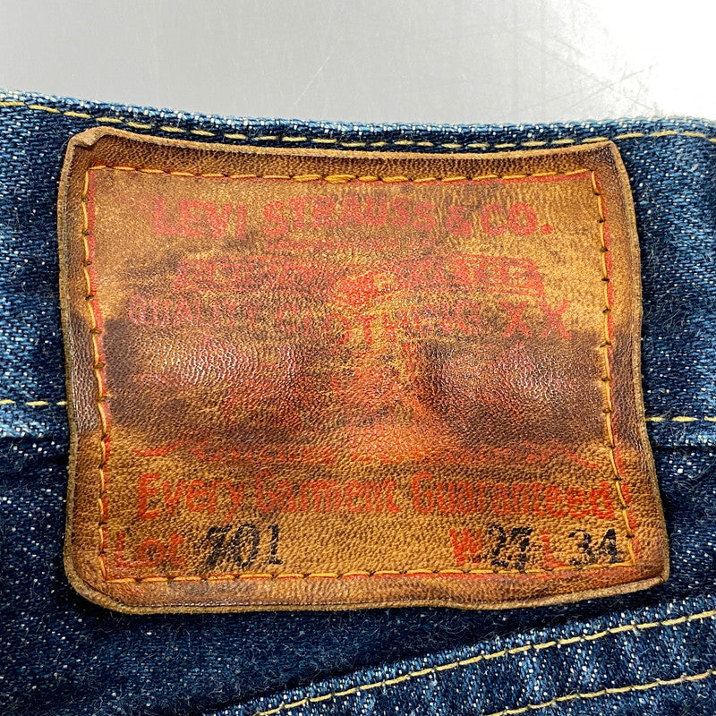 【中古品】【メンズ】 Levi's リーバイス 701XX DENIM PANTS デニムパンツ 日本製 刻印J22 シンチバック 赤耳 復刻 ジーンズ ボトムス 157-260524-as-33-izu サイズ：27×34 カラー：インディゴ 万代Net店