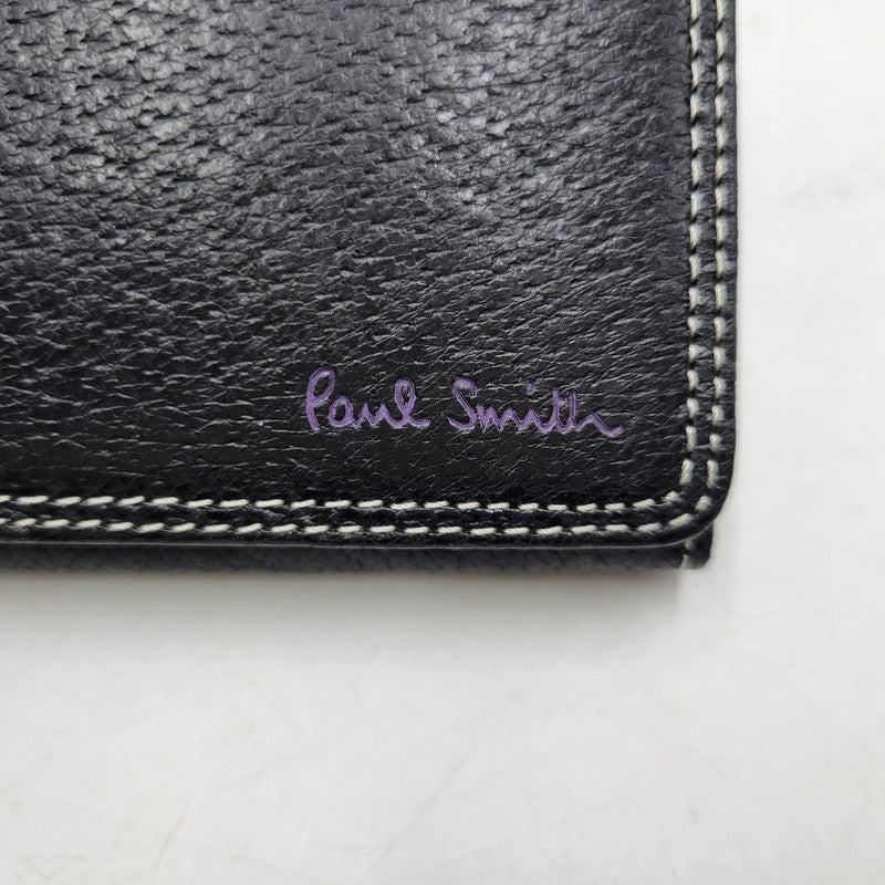 【中古美品】【メンズ/レディース】 Paul Smith ポール・スミス LEATHER CARD CASE PSY616 レザー カードケース 200-260523-as-09-izu カラー：ブラック 万代Net店