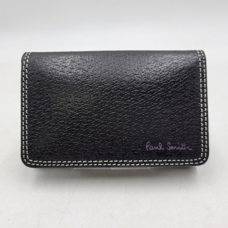 【中古美品】【メンズ/レディース】 Paul Smith ポール・スミス LEATHER CARD CASE PSY616 レザー カードケース 200-260523-as-09-izu カラー：ブラック 万代Net店