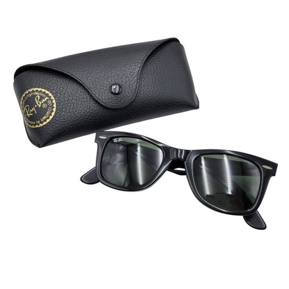 【中古品】【メンズ/レディース】 Ray-Ban レイバン WAYFARER SUNGLASSES RB2140-A ウェイファーラー サングラス 203-260523-as-02-izu サイズ：50□22 カラー：ブラック×グリーン 万代Net店