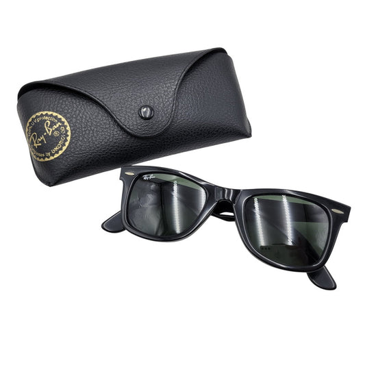 【中古品】【メンズ/レディース】 Ray-Ban レイバン WAYFARER SUNGLASSES RB2140-A ウェイファーラー サングラス 203-260523-as-02-izu サイズ：50□22 カラー：ブラック×グリーン 万代Net店