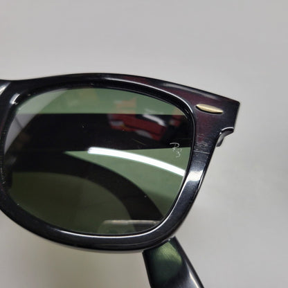 【中古品】【メンズ/レディース】 Ray-Ban レイバン WAYFARER SUNGLASSES RB2140-A ウェイファーラー サングラス 203-260523-as-02-izu サイズ：50□22 カラー：ブラック×グリーン 万代Net店