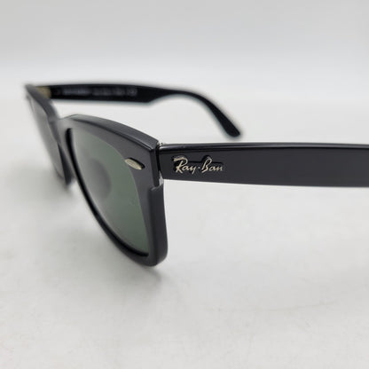 【中古品】【メンズ/レディース】 Ray-Ban レイバン WAYFARER SUNGLASSES RB2140-A ウェイファーラー サングラス 203-260523-as-02-izu サイズ：50□22 カラー：ブラック×グリーン 万代Net店
