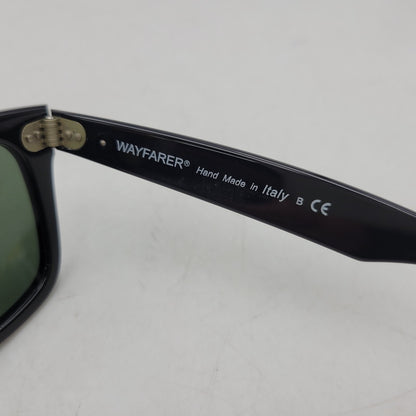 【中古品】【メンズ/レディース】 Ray-Ban レイバン WAYFARER SUNGLASSES RB2140-A ウェイファーラー サングラス 203-260523-as-02-izu サイズ：50□22 カラー：ブラック×グリーン 万代Net店