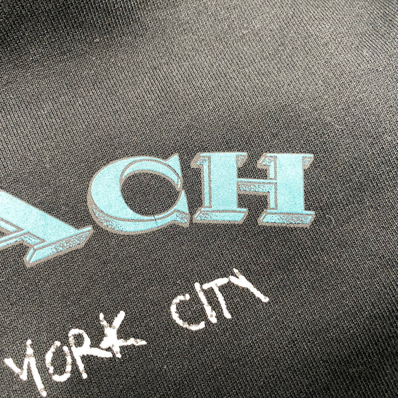 【中古品】【メンズ】 COACH コーチ CAF72 LEATHERWARE COLLAGE RELAXED HOODIE レザーウェア コラージュ リラックスド フーディー トップス 長袖 141-260518-cs-08-izu サイズ：XL カラー：ブラック 万代Net店