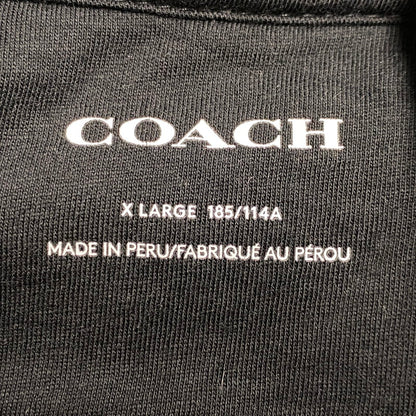 【中古品】【メンズ】 COACH コーチ CAF72 LEATHERWARE COLLAGE RELAXED HOODIE レザーウェア コラージュ リラックスド フーディー トップス 長袖 141-260518-cs-08-izu サイズ：XL カラー：ブラック 万代Net店