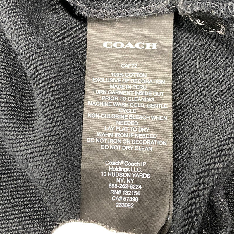 【中古品】【メンズ】 COACH コーチ CAF72 LEATHERWARE COLLAGE RELAXED HOODIE レザーウェア コラージュ リラックスド フーディー トップス 長袖 141-260518-cs-08-izu サイズ：XL カラー：ブラック 万代Net店