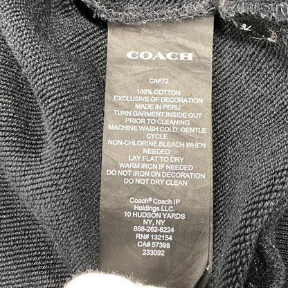 【中古品】【メンズ】 COACH コーチ CAF72 LEATHERWARE COLLAGE RELAXED HOODIE レザーウェア コラージュ リラックスド フーディー トップス 長袖 141-260518-cs-08-izu サイズ：XL カラー：ブラック 万代Net店