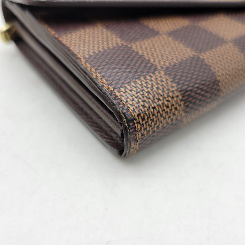 【中古品】【メンズ/レディース】 LOUIS VUITTON ルイ・ヴィトン N63209 ダミエ エベヌ ポルトフォイユサラ 財布 179-260516-kh-13-izu カラー：ブラウン 万代Net店