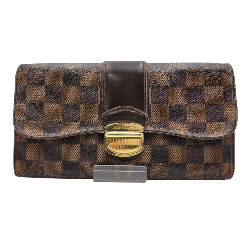 【中古品】【メンズ/レディース】 LOUIS VUITTON ルイ・ヴィトン N61747 CA3192 ダミエ・エベヌ ポルトフォイユ・システィナ 財布 長財布 179-260527-cs-14-izu カラー：ブラウン 万代Net店