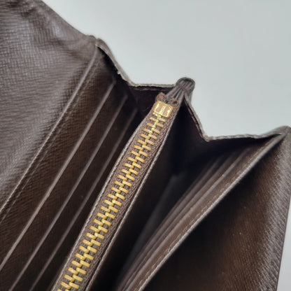 【中古品】【メンズ/レディース】 LOUIS VUITTON ルイ・ヴィトン N61747 CA3192 ダミエ・エベヌ ポルトフォイユ・システィナ 財布 長財布 179-260527-cs-14-izu カラー：ブラウン 万代Net店