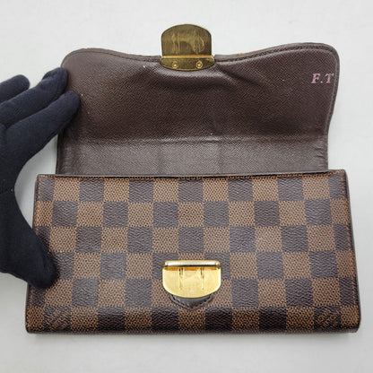 【中古品】【メンズ/レディース】 LOUIS VUITTON ルイ・ヴィトン N61747 CA3192 ダミエ・エベヌ ポルトフォイユ・システィナ 財布 長財布 179-260527-cs-14-izu カラー：ブラウン 万代Net店