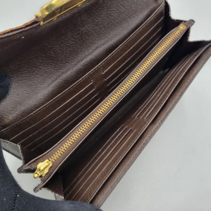 【中古品】【メンズ/レディース】 LOUIS VUITTON ルイ・ヴィトン N61747 CA3192 ダミエ・エベヌ ポルトフォイユ・システィナ 財布 長財布 179-260527-cs-14-izu カラー：ブラウン 万代Net店