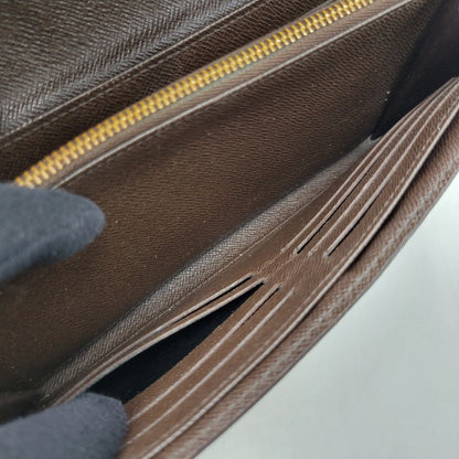 【中古品】【メンズ/レディース】 LOUIS VUITTON ルイ・ヴィトン N61747 CA3192 ダミエ・エベヌ ポルトフォイユ・システィナ 財布 長財布 179-260527-cs-14-izu カラー：ブラウン 万代Net店